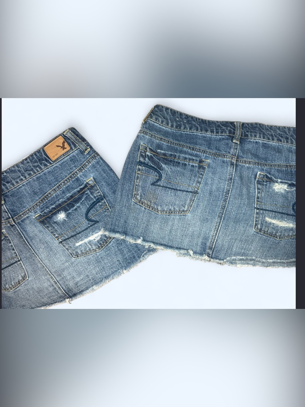 VTG Y2K American Eagle Outfitter’s Distressed Raw Hem Mini Skirt Bundle of 2